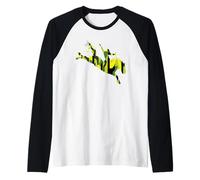 Camo Rodeo Bronc Rider Silhouette | Bucking Horse Western Raglan Baseball Tee