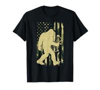 Camo Sasquatch Bigfoot Bow Hunter Deer Hunting Flag US T-Shirt
