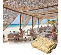 Camo Shade Mesh Cloth Military Camouflage Netting Covers, 3x3 4x4 3x6 2x10 Camo Net for Hunting Blind Shooting, Breathable Garden Shade Sail Fence Privacy Screen(Beige)