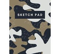 Camo Sketch Pad. A 8.5" x 11" 110 page sketch pad. A spacious book for bringing to life all your creative ideas. An ideal gift for the artists in your life, or even for yourself!