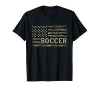 Camo Soccer Camourflage USA Flag Player Coach T-Shirt
