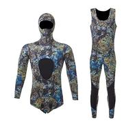 Camo Spearfishing Wetsuits Men 3mm Neoprene 2-Pieces Hooded Super Stretch Diving Suit