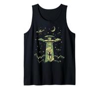 Camo Style Ballerina UFO Alien Abduction Ballet Theme Tank Top