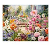 Camocin Art Paint by Numbers for Adults, Flowers Adult Paint by Number Canvas Kits Without Frame, Floral Oil Painting by Numbers Kit for Gift Home Wall Decor 16 x 20 Inch