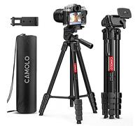 CAMOLO Camera Tripod for Canon Sony DSLR,69.7" Carbon Fiber Travel Tripod Camera Stand Aluminium with Bag, Phone Tripod for Video Photography Vlogging YouTube