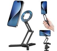 CAMOLO Magnetic Pocket Phone Tripod Mount,Foldable Phone Tripod With 1/4" Screw Hole,Smartphone Holder Compatible with iPhone 17/16/15/14/13/12 Series,Mini Tripod for Video,Vlog,Travel,Handheld Stick