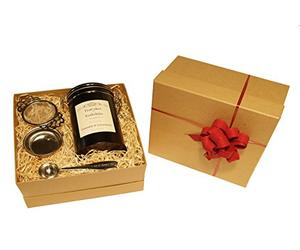 Camomile Lemongrass Herbal Tea Gift Set Wrapped 50g in Caddy with Tea Strainer and Measuring Spoon by TeaCakes of Yorkshire