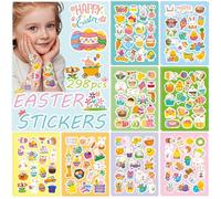 CAMOSE 16 Sheets Easter Stickers for Kids, Cute Spring Stickers,Easter Theme Stickers Easter Egg Bunny Stickers for Easter Party Favor Supplies