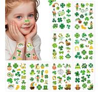CAMOSE 244PCS St Patricks Day Stickers,16 Sheets St Patrick's Day Face Stickers,Irish Shamrock Clover Gift Idea Accessories for Kids & Adults (St Patricks Day)