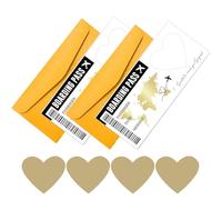 CAMOSE 2pc Romantic Travel Surprise Ticket Scratch Off Envelopes Set - Personalised Flight Ticket & Boarding Pass for Adventure Trip Reveal, Holiday Scratch Card Gift with Ticket Design