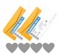 CAMOSE 2pc Romantic Travel Surprise Ticket Scratch Off Envelopes Set - Personalised Flight Ticket & Boarding Pass for Adventure Trip Reveal, Holiday Scratch Card Gift with Ticket Design