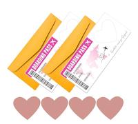 CAMOSE 2pc Romantic Travel Surprise Ticket Scratch Off Envelopes Set - Personalised Flight Ticket & Boarding Pass for Adventure Trip Reveal, Holiday Scratch Card Gift with Ticket Design
