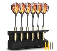 CAMOSE Wood Darts Holder Stand,Wall Mounted Dart Holder,6-Hole Solid Wood Darts Stands -Dart Board Accessories Unique Design,Tabletop Display Darts Gifts for Men