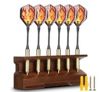 CAMOSE Wood Wall Mounted Dart Holder/Stand,6-Hole Solid Wood Dart Holder - Unique Design, Wall Mount or Tabletop Display