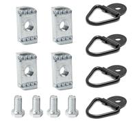 Camotokiit 4 Set Truck Bed Rail Bolts Nuts Cargo D-Rings Tie Down Mount Kit Fits Nissan Frontier Titan W/Utili Track Bed Rail System