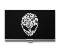 Camouflage Aliens Business Card Wallet Credit Card Holder Metal Square Small Pocket Purse