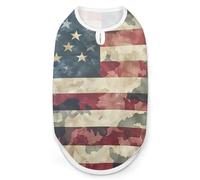 Camouflage American Flag Dog Shirts Sleeveless T-Shirt Pet Tank Top Soft Summer Vests Clothes for Dogs And Cat 2XL