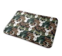 Camouflage American Flag Hunting Camo Deer Door Mats Soft Barrier Mat Non-Slip Bathroom Rug For Shoes Scraper Bathroom Indoor 40X60Cm