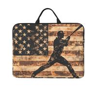 Camouflage American Flag Laptop Case 14 Inch USA Flag Laptop Bag for Women Men, Water-Resistant Business Computer Carrying Bag Shockproof Notebook Sleeve