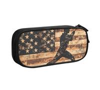 Camouflage American Flag Pencil Case for Boys Girls USA Flag Large Pen Bag Desk Stationery Organizer Pencil Pouch for School Office Zippered Makeup Bag