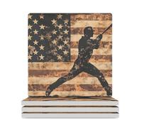 Camouflage American Flag Square Ceramic Coasters Set of 4 with Cork Backing USA Flag Heat Resistant Drink Coaster Heat Resistant Kitchen Bar Pads for Mugs Glasses