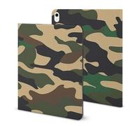 Camouflage Army Green Case Compatible for IPAD 2020 AIR 4 (10.9in) Tablet Cases Cover with Pencil Holder Auto Wake/Sleep