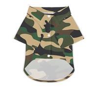 Camouflage Army Green Hawaii Shirt Print Dog Clothes T-Shirt Beach for Puppy Cat XL