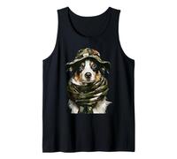 Camouflage Australian Shepherd Camo Hunter Dog Hunting Tank Top