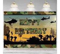 Camouflage Backdrop Birthday Party Decoration Army Solider Helicopter Airborne Photography Background Soldier Party Banner 210X150cm