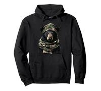 Camouflage Bear Camo Animal Hunter Wildlife Hunting Graphic Pullover Hoodie