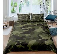 Camouflage Bedding Double Bed Set, Luxury Soft Microfiber Bedding Set for Kids Teens Adult, 1 Quilt Cover 200x200 cm with Zipper and 2 Pillowcases 50x75 cm