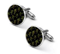 Camouflage Bigfoot Mens Classic Cufflinks Custom Shirt Cuff Links Jewelry Accessories for Business Wedding 0.7" 0.8"