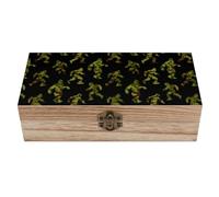Camouflage Bigfoot Wooden Storage Box Decorative Keepsake Boxes Jewelry Organizer Gifts with Hinged Lid