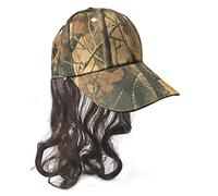 Camouflage Billy Ray Hat with Brown Mullet Hair! Bed Head, Don't Care! Now You Have The Perfect Hat to Cover The Mess Even in The Deer Stand!, Camouflage, One Size