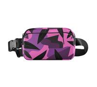 Camouflage Black Leaf Pink Fashionable Fanny Waist Pack for Women Men Teenagers Multipurpose Crossbody Passport Bag with Adjustable Strap for Travel Running Hiking