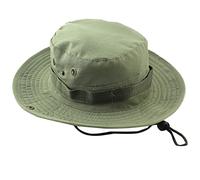 Camouflage Bucket Hat Bush Jungle Wide Brim British Army Military Sun Cap Breathable Camo Boonie Cap Safari Camping Hunting Hiking with String Green One Size