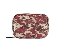 Camouflage Burgundy Medicine Bag with Detachable Compartments Attachable Pill Organizer 2 Times a Day for Purse