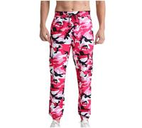 Camouflage Cargo Trousers for Men UK Summer Classic Combat Pockets Cotton Cuffed Pants Elasticated Waist Drawstring Trousers Solid Casual Fashion Straight Leg Trousers Outdoor Climbing Joggers S-XXL