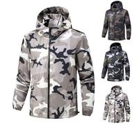 Camouflage Coats For Men Mens Waterproof Camo Jackets Softshell Tactical Jacket Outdoor Military Jackets Adjustable Hunting Coats With Hood Lightweight Rain Coat Windproof Functional Jacket
