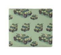 Camouflage Combat Engineer Vehicle Bifold Wallet Front Pocket with Money and Credit Card Holder for Men Women