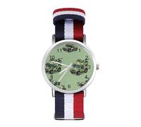 Camouflage Combat Engineer Vehicle Quartz Watches Arabic Numerals Wrist Watch with Adjustable Strap for Men Women