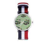 Camouflage Combat Engineer Vehicle Quartz Watches Without Scale Wrist Watch with Adjustable Strap for Men Women