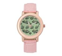 Camouflage Combat Engineer Vehicle Women's Wrist Watch Fashion Wristwatches with Pink Strap Gifts for Women Mother Wife Birthday