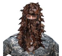 Camouflage Cosplay Headwear, Green Leaf Camouflage Face Covering,Ghillie Face Covering Camouflage Leafy Hat | Full Coverage, Camouflage Headwear, Mountain Gear,