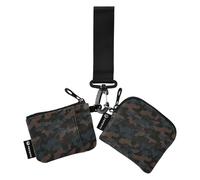 Camouflage Dark Brown Black Women's Coin Wallet Card Holder Slim Detachable Identity Card Protector with Wristlet Strap for Work Travel 2 Pcs tarjetero para Credit