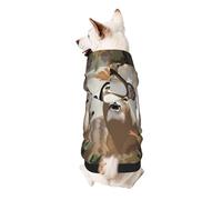 Camouflage Deer_1 Printed Dog Hoodie Soft Dog Sweatshirt Cute Cat Dog Clothes for Small Dogs Kitten Puppy, M