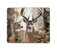 Camouflage Deer_1 Printed Gaming Mouse Pad 12x10 Inches, Non-Slip Rubber Base Laptop Mousepad Desk Mat with Stitched Edges for Gamer, Office, Home