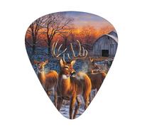 Camouflage Deer 12 Pcs Guitar Picks, 0.46mm/0.71mm/0.96mm Thickness, Guitar Plectrum With Storage Case For Acoustic-Electric Guitar Ukulele Bass