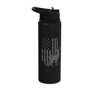 Camouflage Deer Camouflage with America Flag Stainless Steel Insulated Water Bottle
