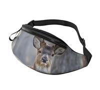 Camouflage Deer Fanny Pack for Men Women, Waterproof Sports Waist Bag Fashion Belt Bag Crossbody Bags Hip Bum Bag with Adjustable Strap Large Sling Bag Purse for Travel Hiking